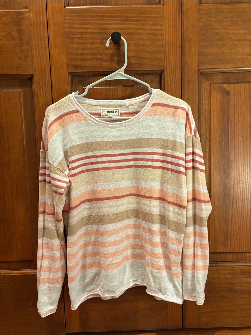 Izzy White Knitted Stripe Jumper